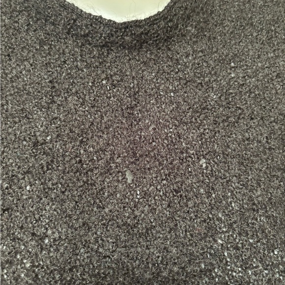 VTG 80’s Aileen Wool Blend Boucle Black Sweater Sz S Round High Neck Fall Winter - Picture 5 of 6